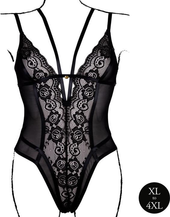 Produktbild Le Désir Wireless Lace Bodysuit with Adjustable Sliders - Plus Size - Black (4XL)