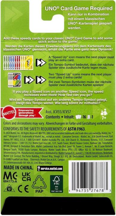 Produktbild Mattel UNO Erweiterungsset Tempo-Set (Englisch)