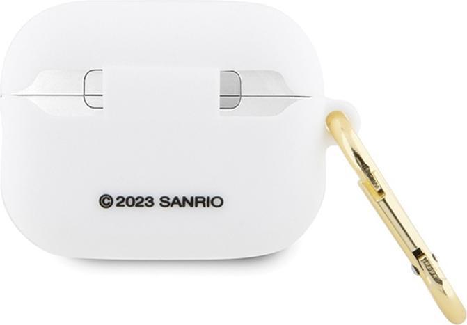 Actual product image Hello Kitty HKAP23DKHSH Airpods Pro 2 cover biały/white Silicone 3D Kitty Head (Headphone sleeve)