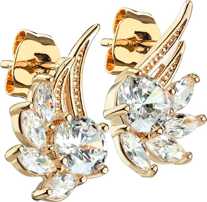 Image du produit Star Piercing Boucles d'oreilles or rose ailes d'ange avec cristal (Laiton, Acier chirurgical 316L)