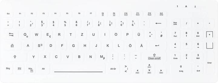 Image du produit Active Key Clavier compact hygiénique rétroéclairé avec NumPad USB scellé Blanc (Allemagne, Filaire)