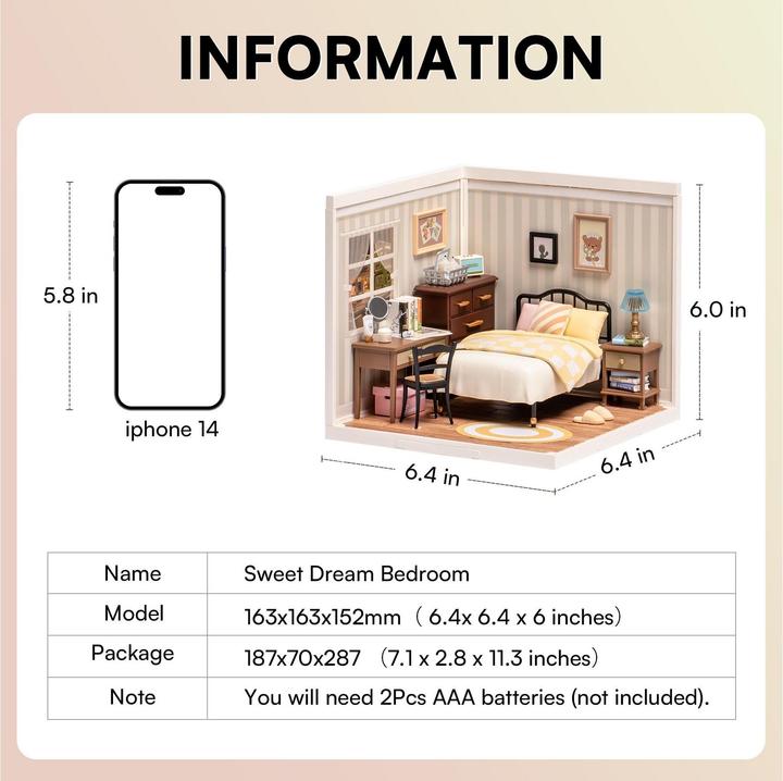 Actual product image Rolife Sweet Dream Bedroom - Diorama