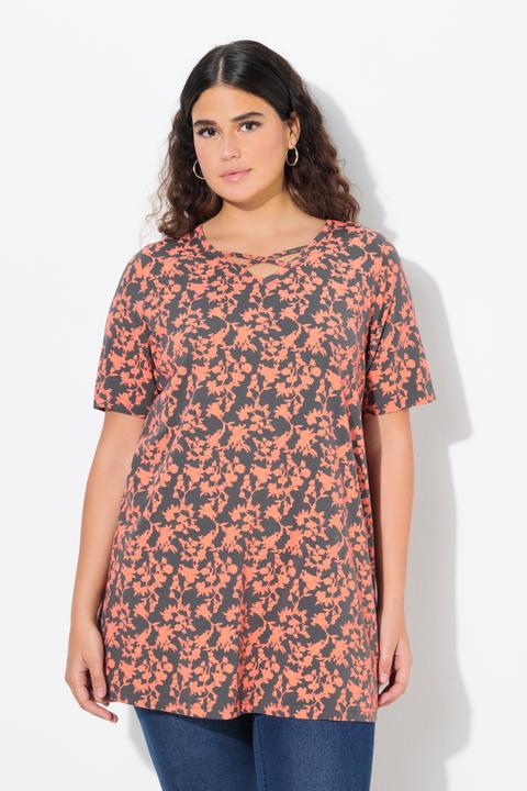 Produktbild Ulla Popken T-Shirt, Zierbänder, V-Ausschnitt, Halbarm (50, 52)