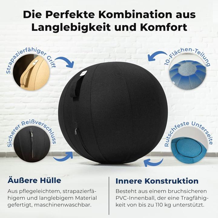 Actual product image Backerz Ergonomischer Sitzball für Büro & Homeoffice (65 cm) (65 cm)