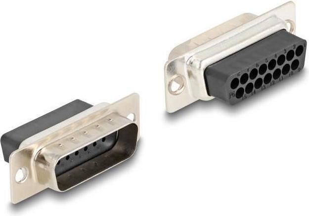 Actual product image Delock D-Sub 15 pin plug to RJ45 socket mounting kit red