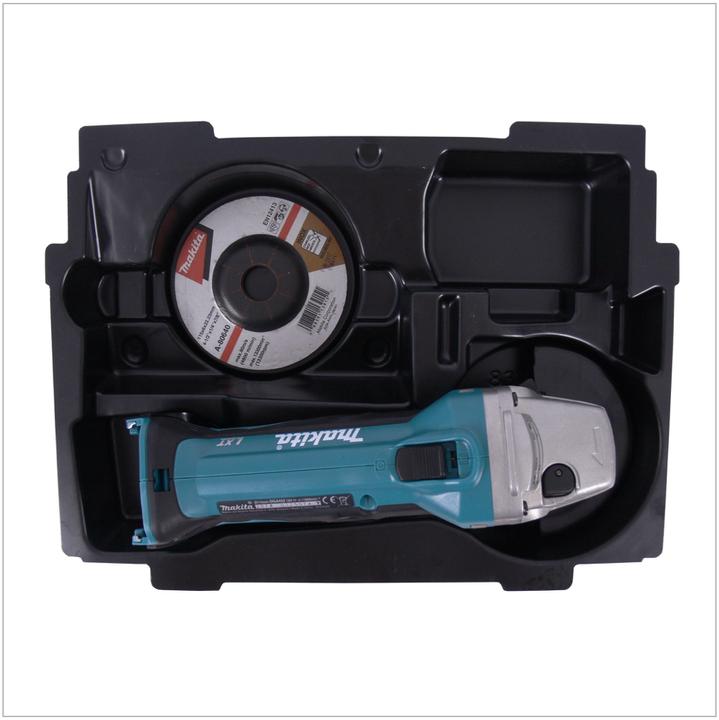 Produktbild Makita DGA 452 ZE Akku Winkelschleifer 18V 115mm Solo + 1x passende Einlage für Makpac ( 837632-8 ) (115 mm)