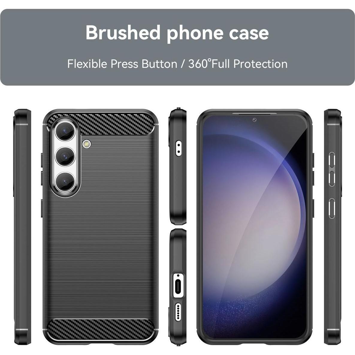 Thumbnail - Amazon Hülle für Samsung Galaxy S24 5G Schutz Handy Case Cover Carbon Etuis Bumper Neu (Samsung Galaxy S24+), Smartphone...