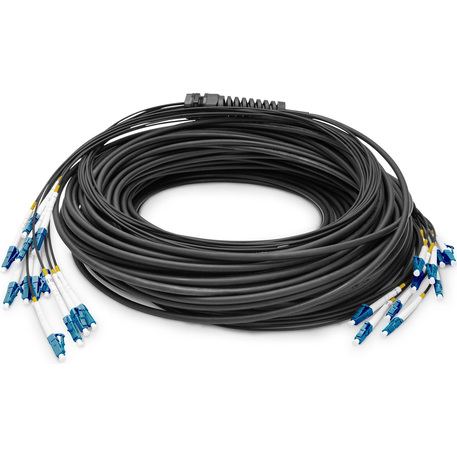 Digitus Vorkonfektionierte Glasfaser Universal Breakout Kabel, Multimode OS2, 12 Fasern, LC/UPC - LC/UPC (100 m), Netzwe...