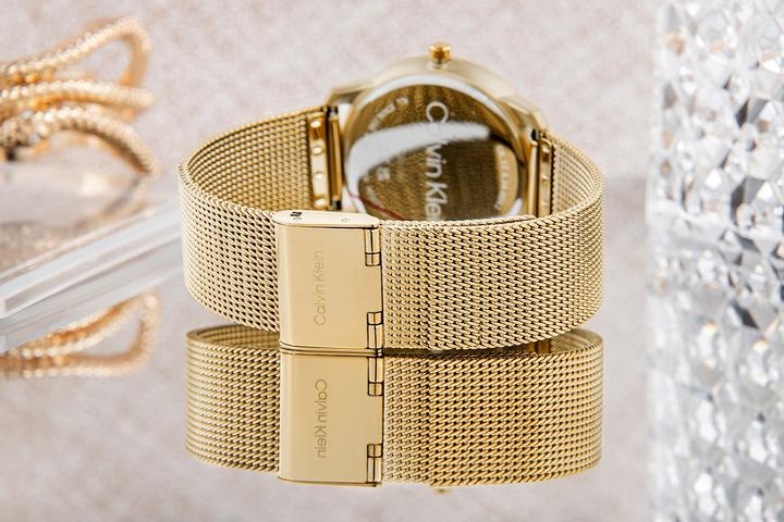 Actual product image Calvin Klein Iconic Mesh Damenuhr 25200034 + BOX (Analogue wristwatch, 35 mm)