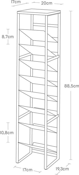 Actual product image Yamazaki 8-stöckiges Flaschenregal mit Holzablage TOWER (16 Fl.)