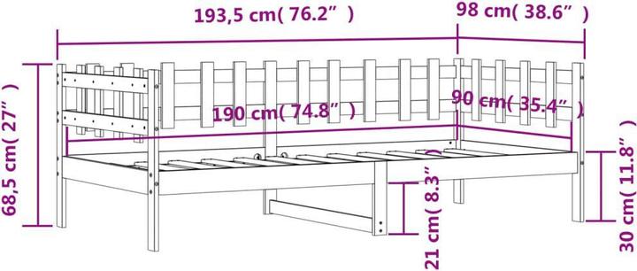 Produktbild vidaXL Tagesbett (90 x 190 cm)