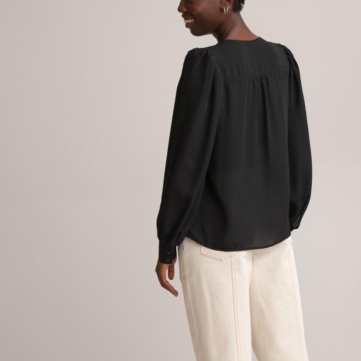 Produktbild La Redoute Collections Langärmelige Bluse mit V-Ausschnitt (34)