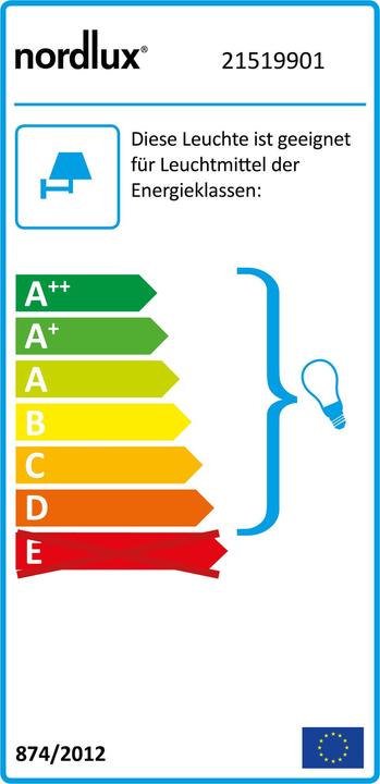 Energie-Label Nordlux Tin Maxi, Dop. Wandleuchte, Weiss (GU10, IP54)
