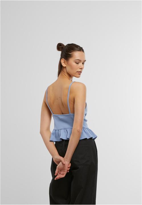 Produktbild Urban Classics Ladies Waffle Pique Ruffle Top - 137877 (4XL)