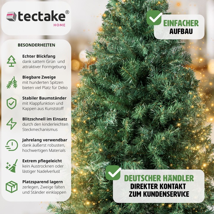 Image du produit tectake Sapin de Noël artificiel (180 cm)