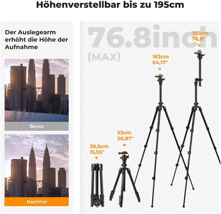 Actual product image K&F Concept Tripod with Diaphragm Arm (Metal)