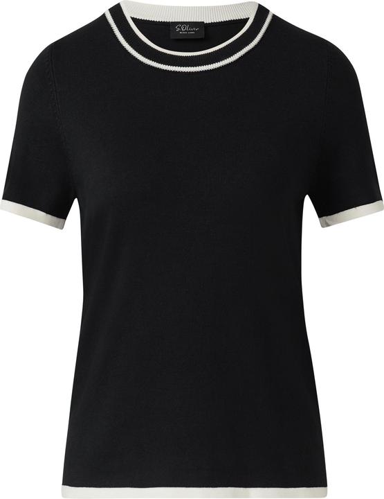 Produktbild s.Oliver Strickpullover Kurzärmeliger Strickpullover mit Kontrastdetails (40)