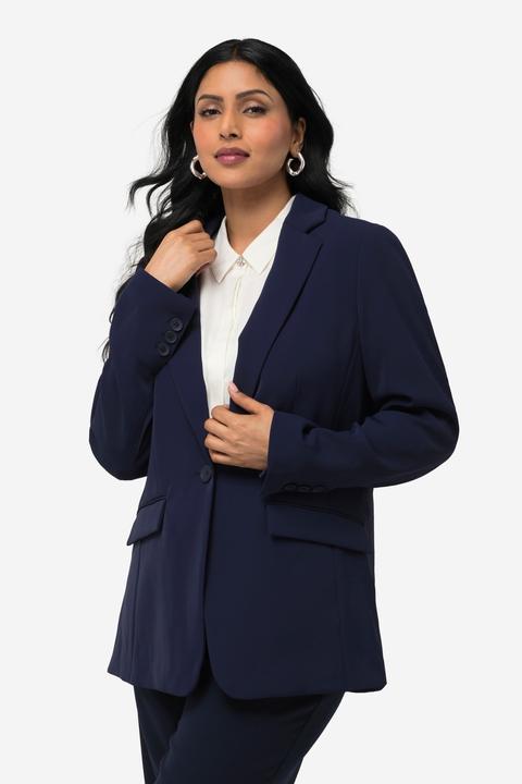 Image du produit Ulla Popken Blazer avec col à revers, poches à rabat et fermeture 1 bouton (42)