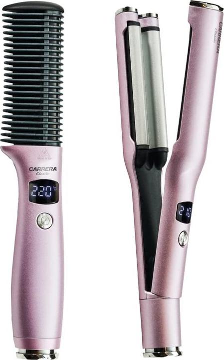 Carrera Classic Straightener Comb and Wave Styler Set, Light Pink (Glätteisen)