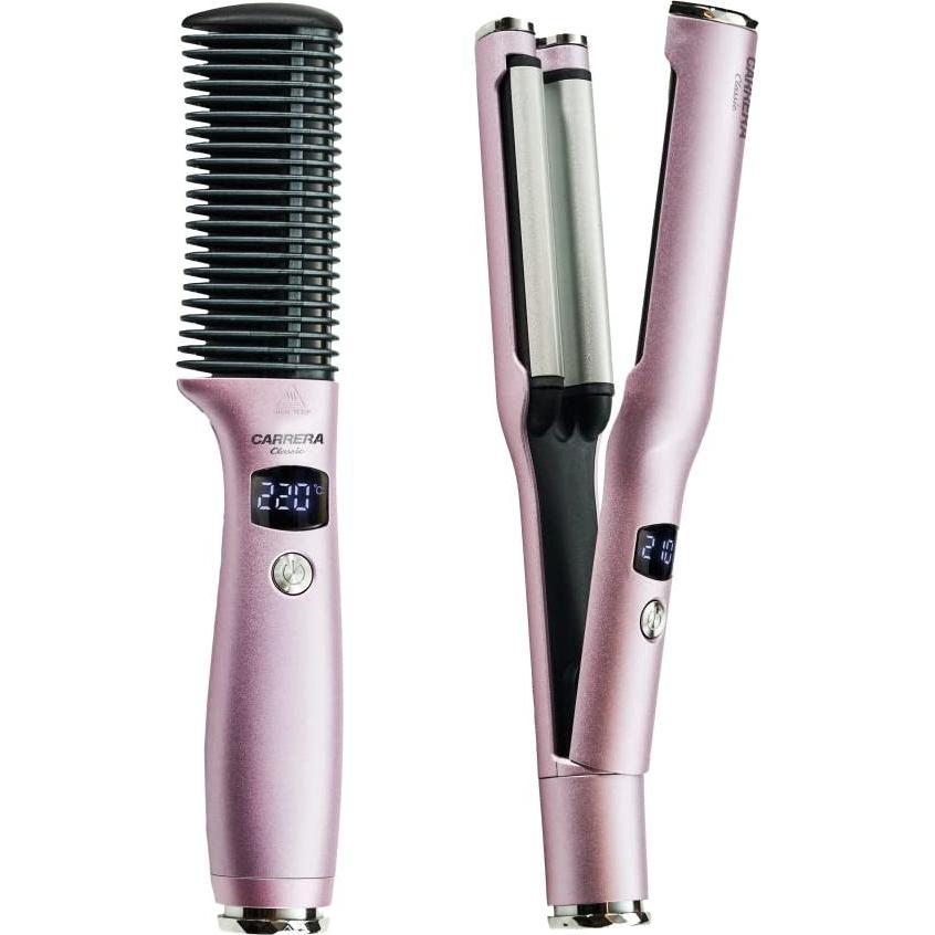 Carrera, Glätteisen, Classic Straightener Comb and Wave Styler Set, Light Pink (Glätteisen)