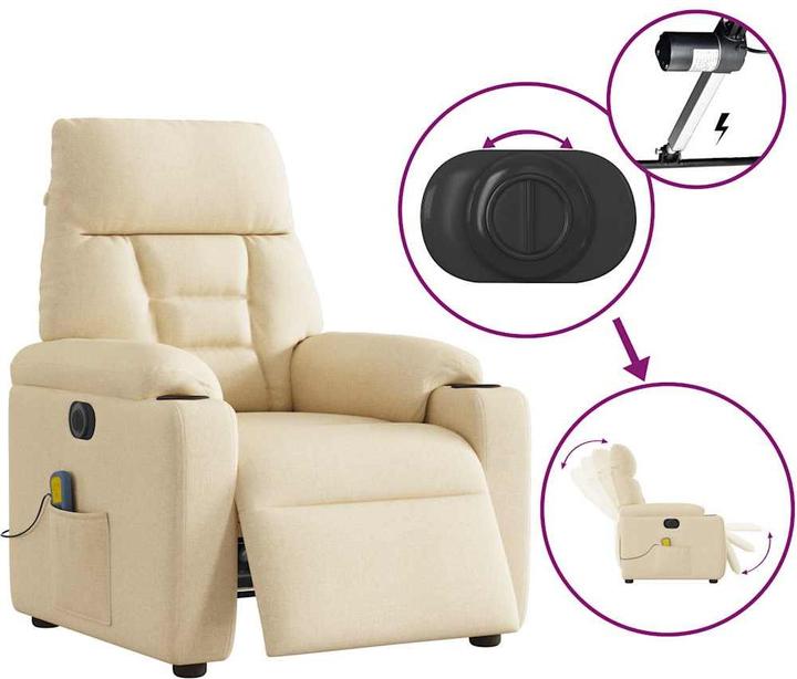 Immagine prodotto vidaXL Sedia da massaggio elettrica in tessuto crema