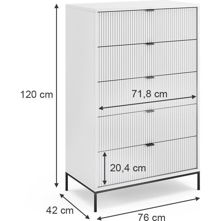 Thumbnail - Vicco, Kommode + Sideboard, Eliza (76 x 42 x 120 cm)