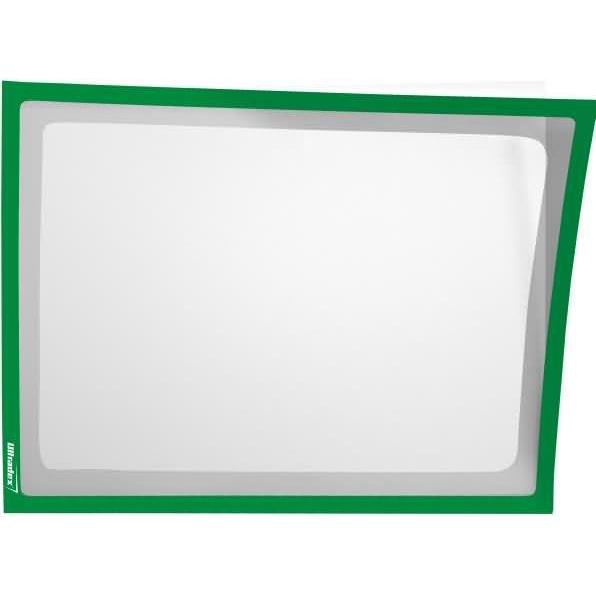 Ultradex, Schreibtisch Accessoire, Infotasche mit Ausschnitt A4 quer BxH 312x225mm selbstklebend VE=5 Stück gelbgrün