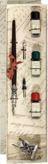 Actual product image Prona Calligraphy set metal pen + eraser 3x ink (3 x)