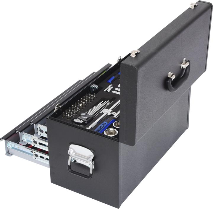 Produktbild KS Tools 1/4" + 1/2" CHROMEplus Universal-Werkzeug-Satz, GEAR, 99 Teile, Flank Traction (29 mm, 32 mm, 26 mm, 22 mm, 21 mm, 20 mm, 11 mm, 12 mm, 13 mm, 23 mm, 10  mm, 31 mm, 17 mm, 14 mm, 19 mm, 27 mm, 28 mm, 16 mm, 25 mm, 24 mm, 18 mm, 30 mm, 15 mm, 5 mm, 6 mm, 9 mm, 8 mm, 4 mm, 7 mm)