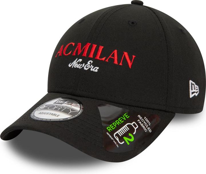 Produktbild New Era 9Forty Strapback Cap - Wordmark Ac Mailand Schwarz