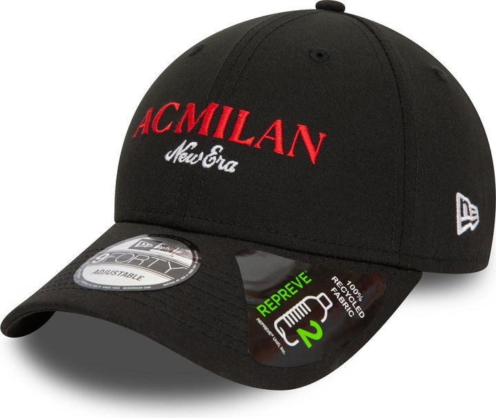 Actual product image New Era 9Forty Strapback Cap - Wordmark Ac Milan Black