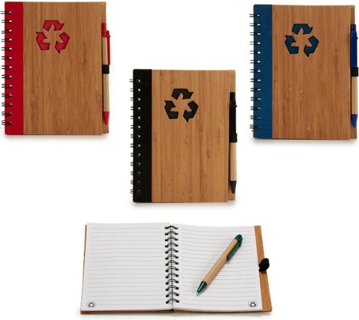 Produktbild Pincello Mini-Ringheft mit Kugelschreiber Bambus 1 x 18 x 14 cm (12 Stück)