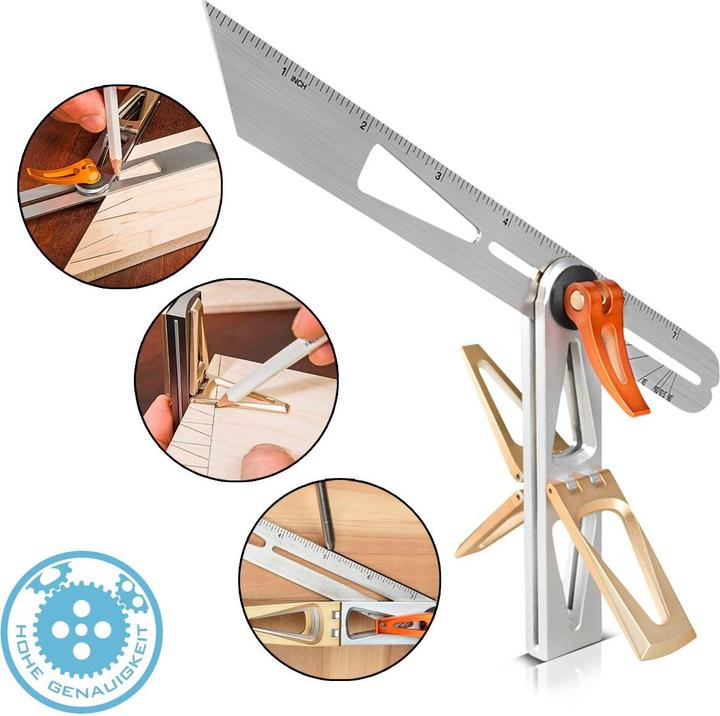 Produktbild Stahlwerk Schmiege mit Anschlag Winkelschmiege Kombiwinkel Multifunktionswinkel