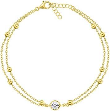 Actual product image Brilio Silver - Double Gold Plated Bracelet For Women BRC187Y