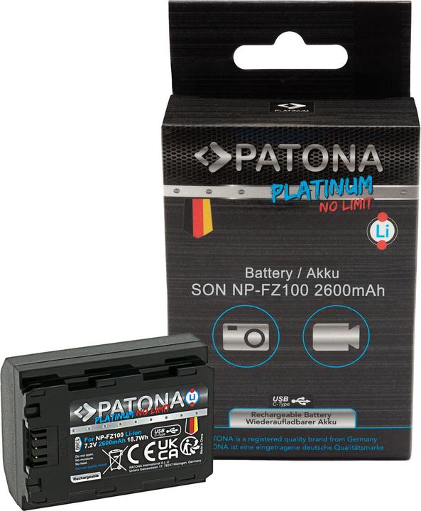Produktbild Patona Platinum NP-FZ100 USB-C (Kamera Akku)