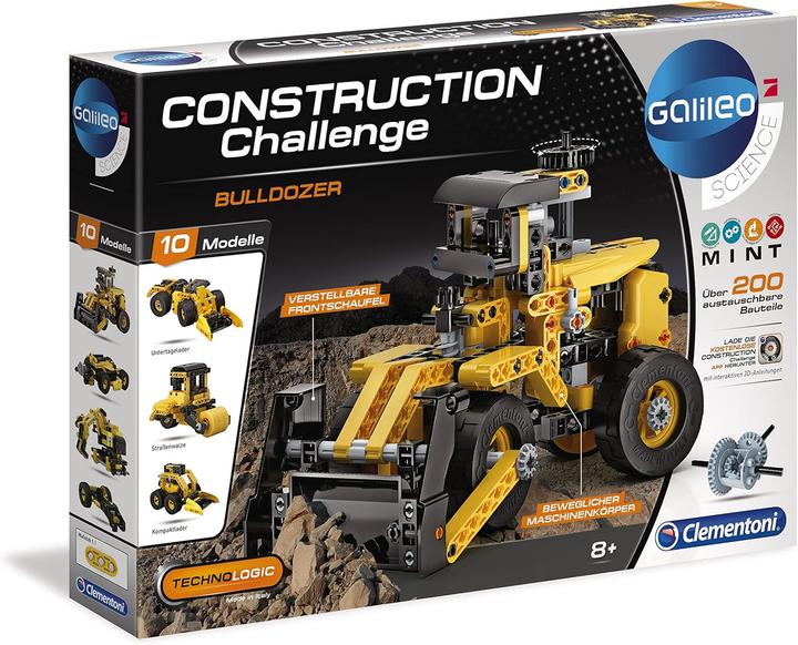 Image du produit Clementoni Galileo Science, Construction Challenge 10-in-1 Modellbau-Set: Bulldozer, 59162