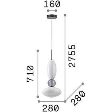 Thumbnail - Ideal lux, Pendelleuchte, LUMIERE LED Pendelleuchte 27W ⌀280mm Weiss warmweiss 314143 (3300 lm)