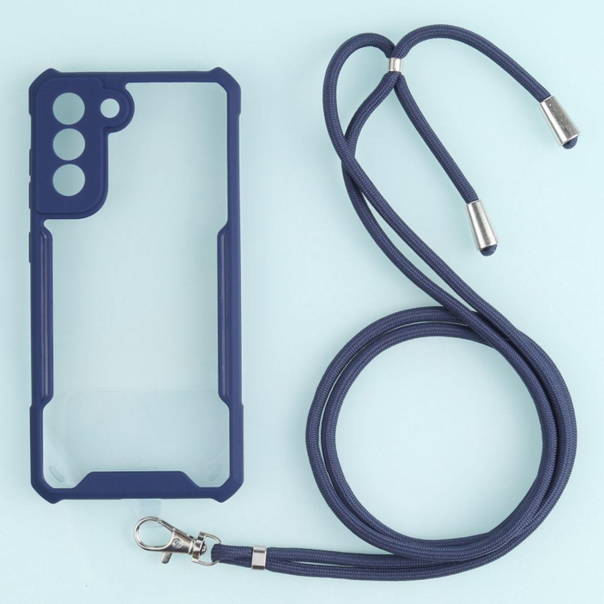 König Design Hülle Handy Schutz für Samsung Galaxy S21 FE Case Cover Tasche Etuis Bumper Neu, Handykette, Blau