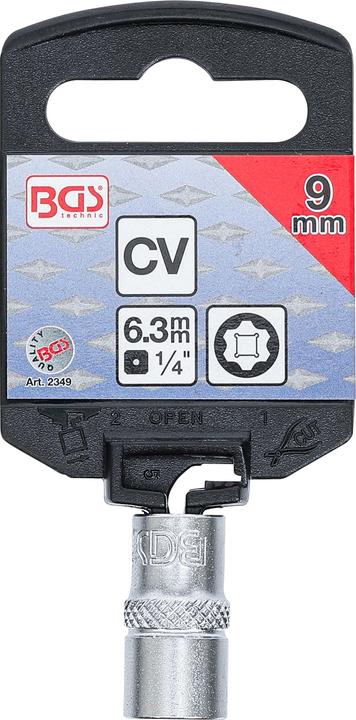 Actual product image BGS Socket, Super Lock 6.3 mm (1/4") Drive 9 mm (9 mm)