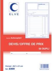 Produktbild ELVE Manifold "Devis - Offre de prix", 210 x 297 mm, tripli