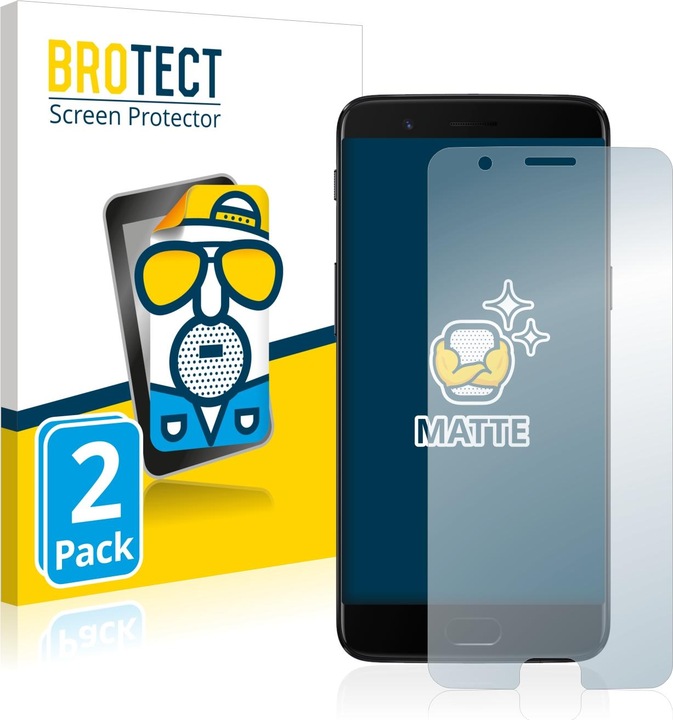 Actual product image BROTECT Anti-glare screen protector matt (2 Piece, OnePlus 5)