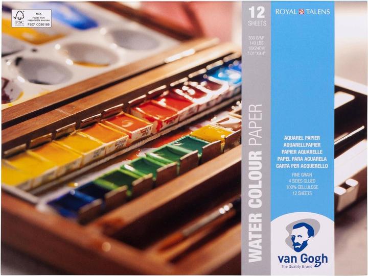 Produktbild Van Gogh Aquarellblock 18 x 24 cm, 12 Blatt (18 x 24 cm, Weicher Einband)