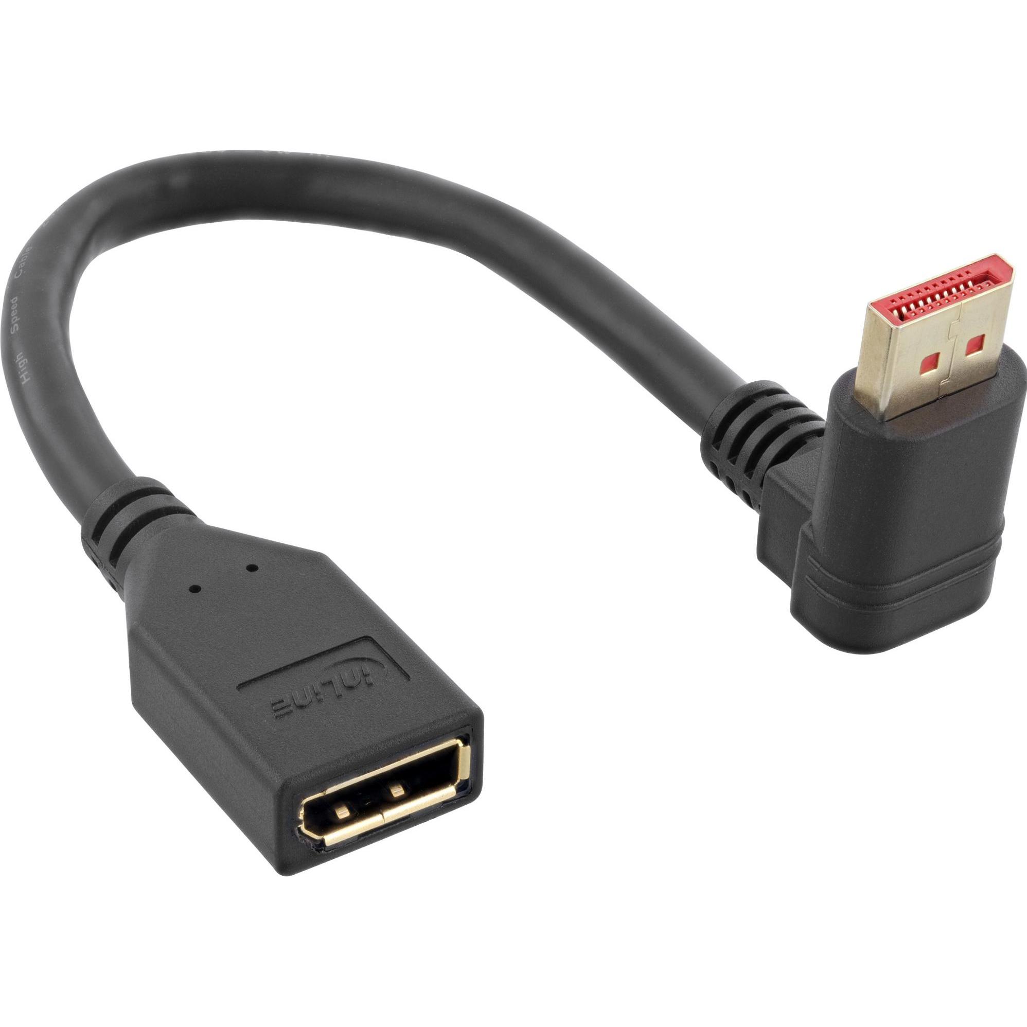 InLine DisplayPort 1.4 Adapterkabel ST/BU (0.15 m, DisplayPort), Video Kabel