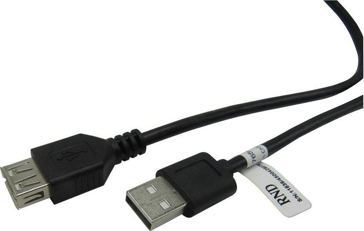 Produktbild RND Electronics USB-Kabel USB A-Stecker - USB A-Buchse 1m USB 2.0 Schwarz (1 m, USB 2.0)