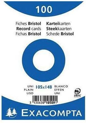 Immagine prodotto Exacompta Formato della scheda: DIN A6 Struttura della riga: vuota (A6, 205 g/m², 100 x)
