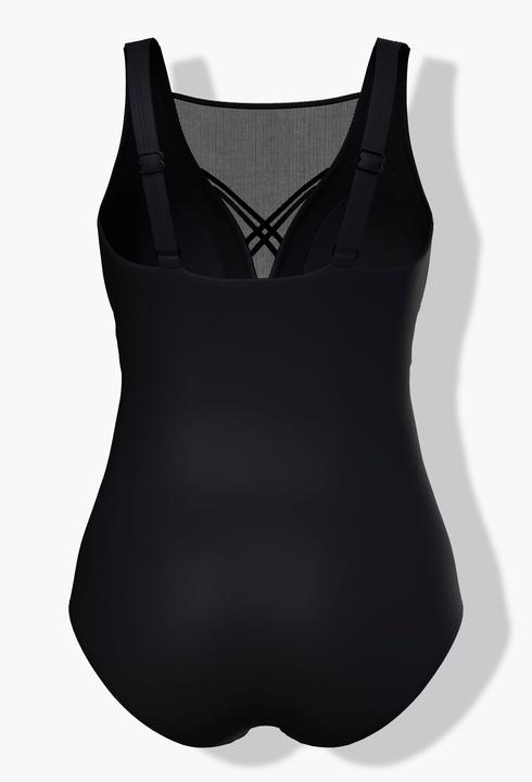 Actual product image Ulla Popken Strappy Mesh Panel One Piece Swimsuit (48)