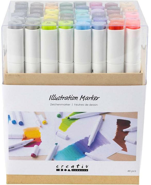 Creativ Company Kalligraphiemarker 1+ 8 mm, 48 Stück, Standard-Farben (48x)