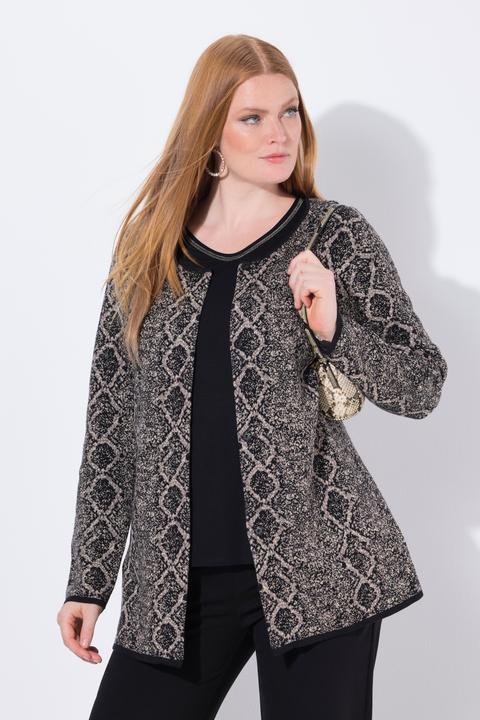 Produktbild Ulla Popken Strickjacke, Schlangen-Design, Rundhals, Langarm (58)