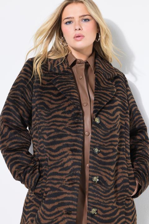 Produktbild Studio Untold Mantel, Zebra-Muster, Revers, Komplettfutter