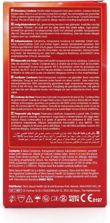 Produktbild Skins Strawberry» 12 Kondome mit feinem Erdbeeraroma - ohne Latexgeruch (12 Stk.)